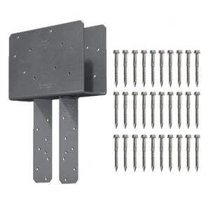 Simpson Strong-Tie CCQ4.62-5.50SDS (Triple-2x Beam, 6x Post) Column Cap with SDS Screws Gray Paint - 2