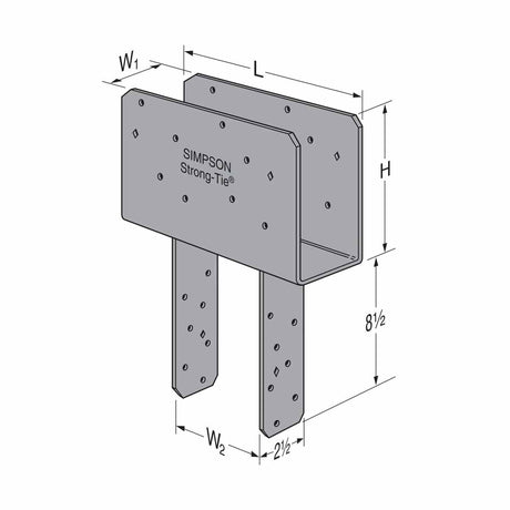 Simpson Strong-Tie CCQ44SDS2.5-R (4x Beam, 4x Post) Quick-Install Column Cap with SDS Screws - 2