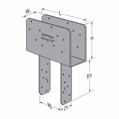 Simpson Strong-Tie CCQ46SDS2.5-R (4x Beam, 6x Post) Quick-Install Column Cap with SDS Screws - 3