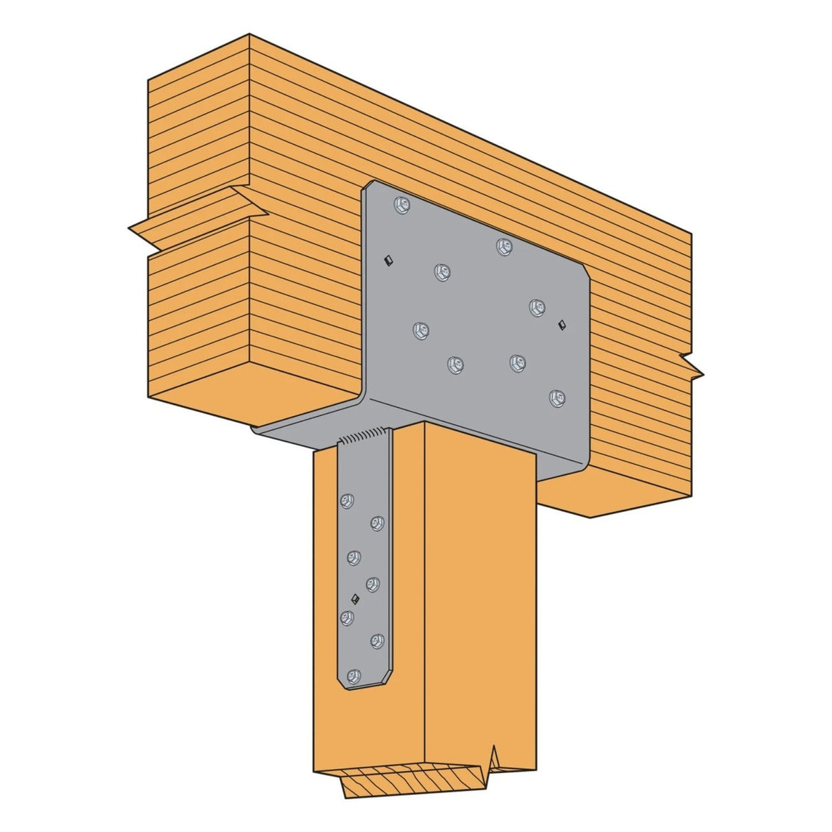 Simpson Strong-Tie CCQ64SDS2.5 (6x Beam, 4x Post) Column Cap with Strong-Drive SDS Screws - 3