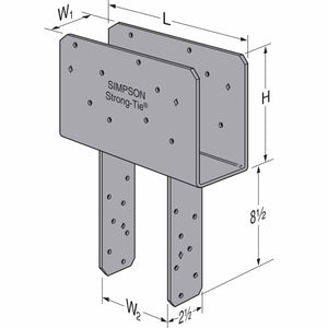 Simpson Strong-Tie CCQ84SDS2.5 Heavy-Duty Steel Column Cap with SDS Screws for 8x Beam to 4x Post Connection - 2