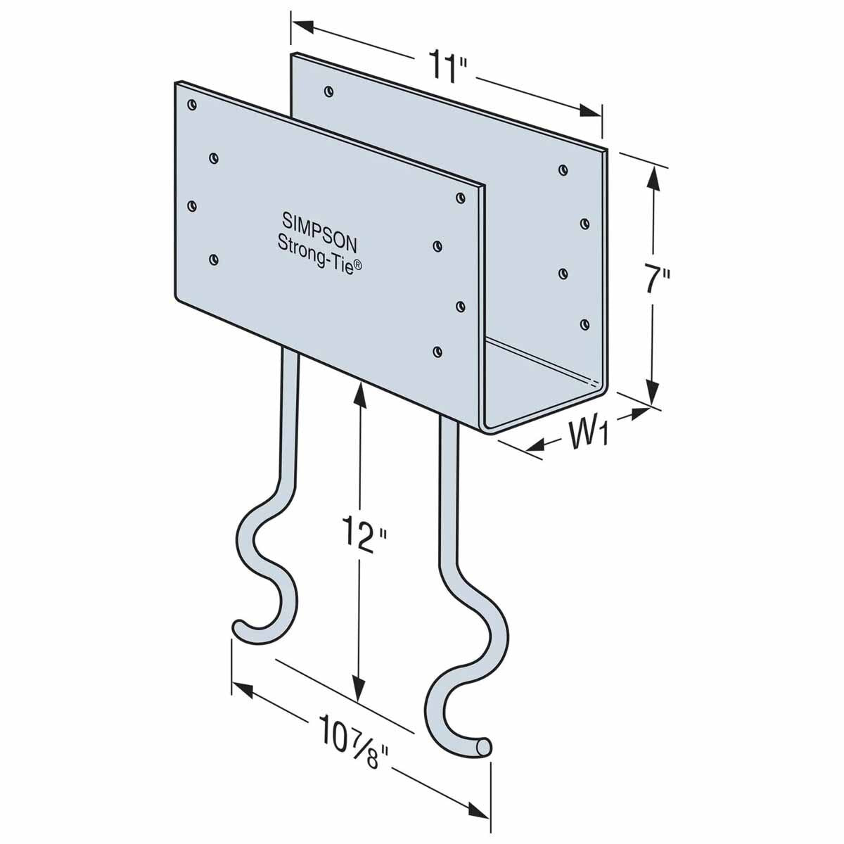 Simpson Strong-Tie CCQM5.50-SDS (5-1/2") Column Cap for Beam with SDS Screws - Secure Column-to-Beam Connection for Concrete Piers - 3