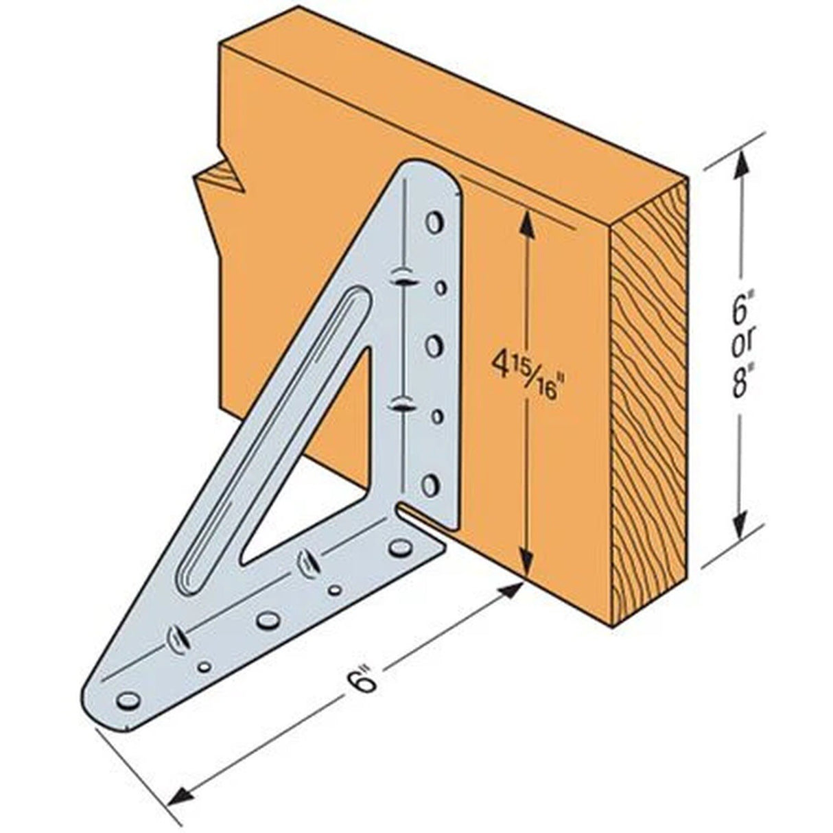Simpson Strong-Tie CF-R (4-15/16 in. x 6 in.) Concrete Form Bracket 16 Gauge G90 Galvanized - 2