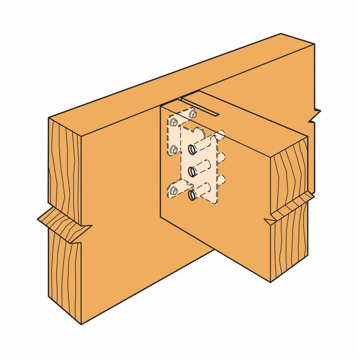 Simpson Strong-Tie CJT3ZS (12-Gauge) ZMAX Galvanized Concealed Joist Tie with Short Pins - 6