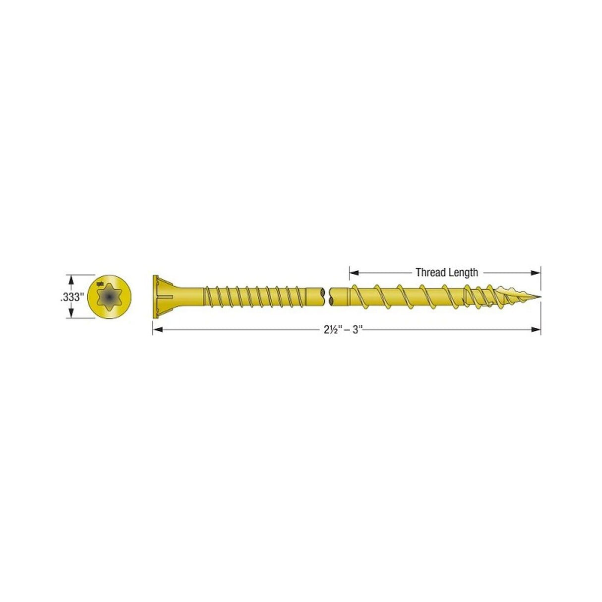 Simpson Strong-Tie CSVZ212MB Strong-Drive (#10 x 2-1/2") CSV Construction Screw Flat Head Yellow Zinc (1750 Pack) - 2