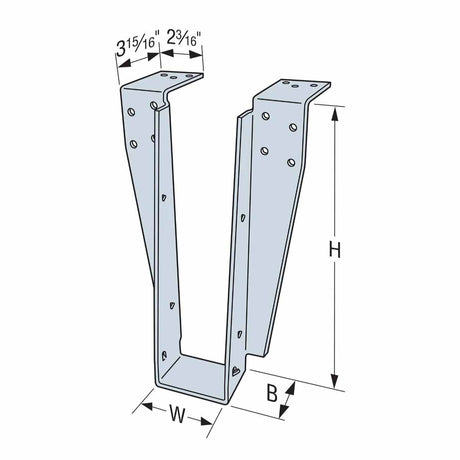 Simpson Strong-Tie DHU2.1/16TF (2" x 16") Top-Flange Drywall Hanger for Engineered Wood with SDS Screws - 2