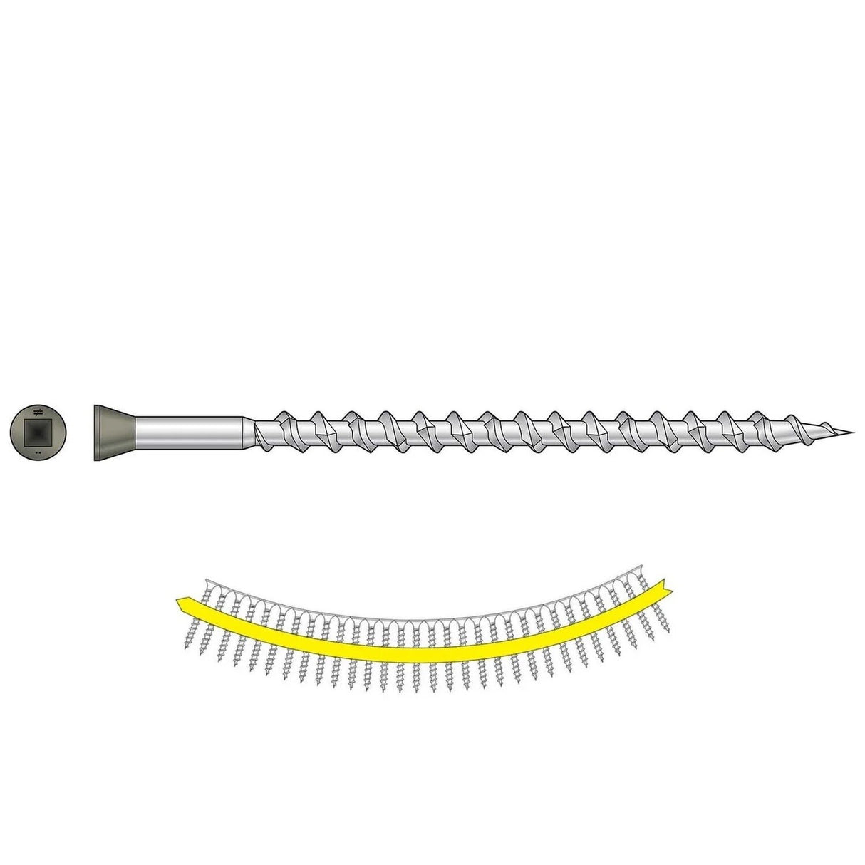 Simpson Strong-Tie DTH212S305GR (#7 x 2-1/2") Trim-Head Collated Screw, Sharp Point, Type 305, Gray (1000 Pack)
