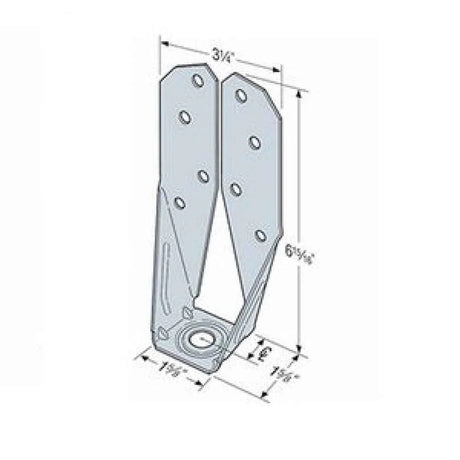 Simpson Strong-Tie DTT2Z Deck Tension Tie with 1.5" SDS Screws - 2