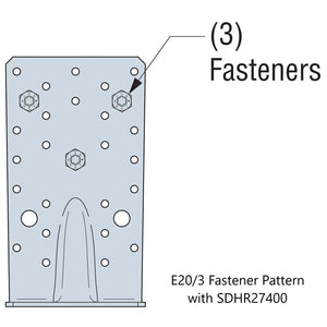 Simpson Strong-Tie E20/3 (6-3/4" x 3-3/4") Angle Bracket for Cross-Laminated Timber - G90 Galvanized - 4