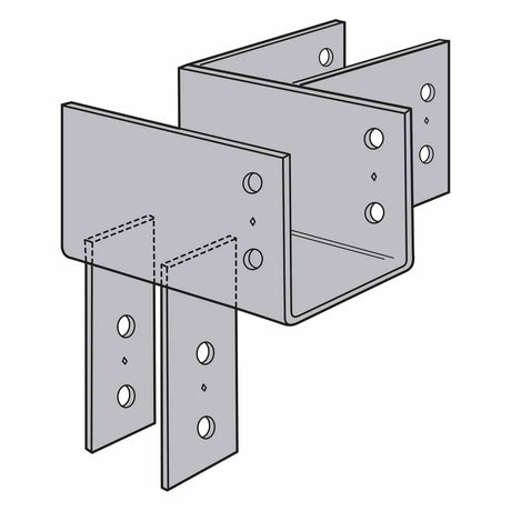 Simpson Strong-Tie ECCLR666 L-Shape End Column Cap for 6x Beams and 6x Post Right - Heavy-Duty Steel Connector - 2