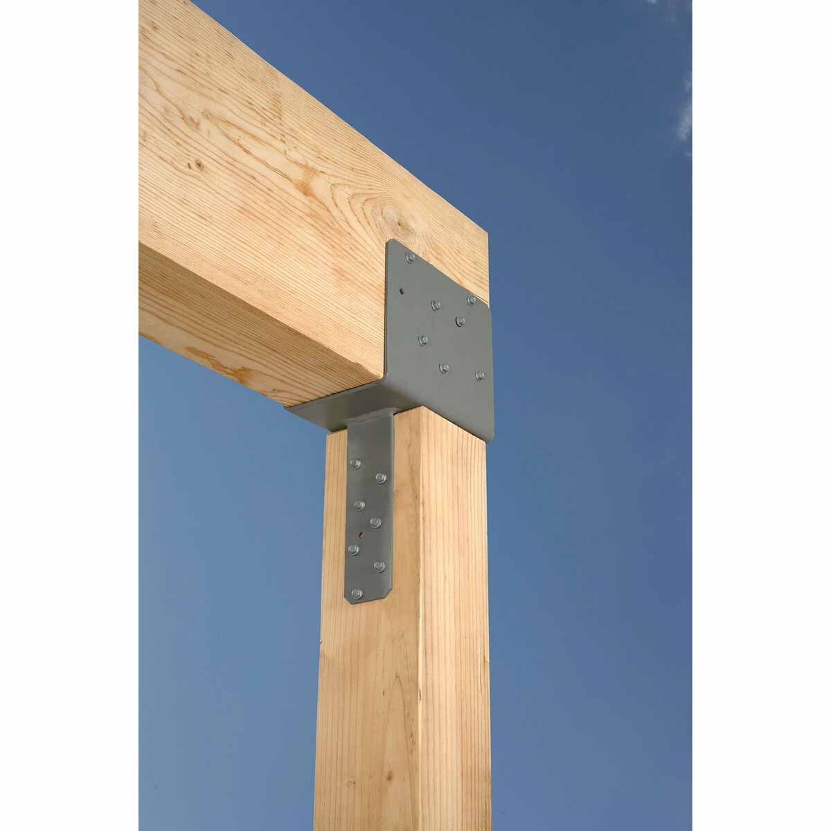 Simpson Strong-Tie ECCQ3-4SDS2.5 (3-1/8" Beam, 14 Post) Quick Install End Column Cap, Gray Paint - 2