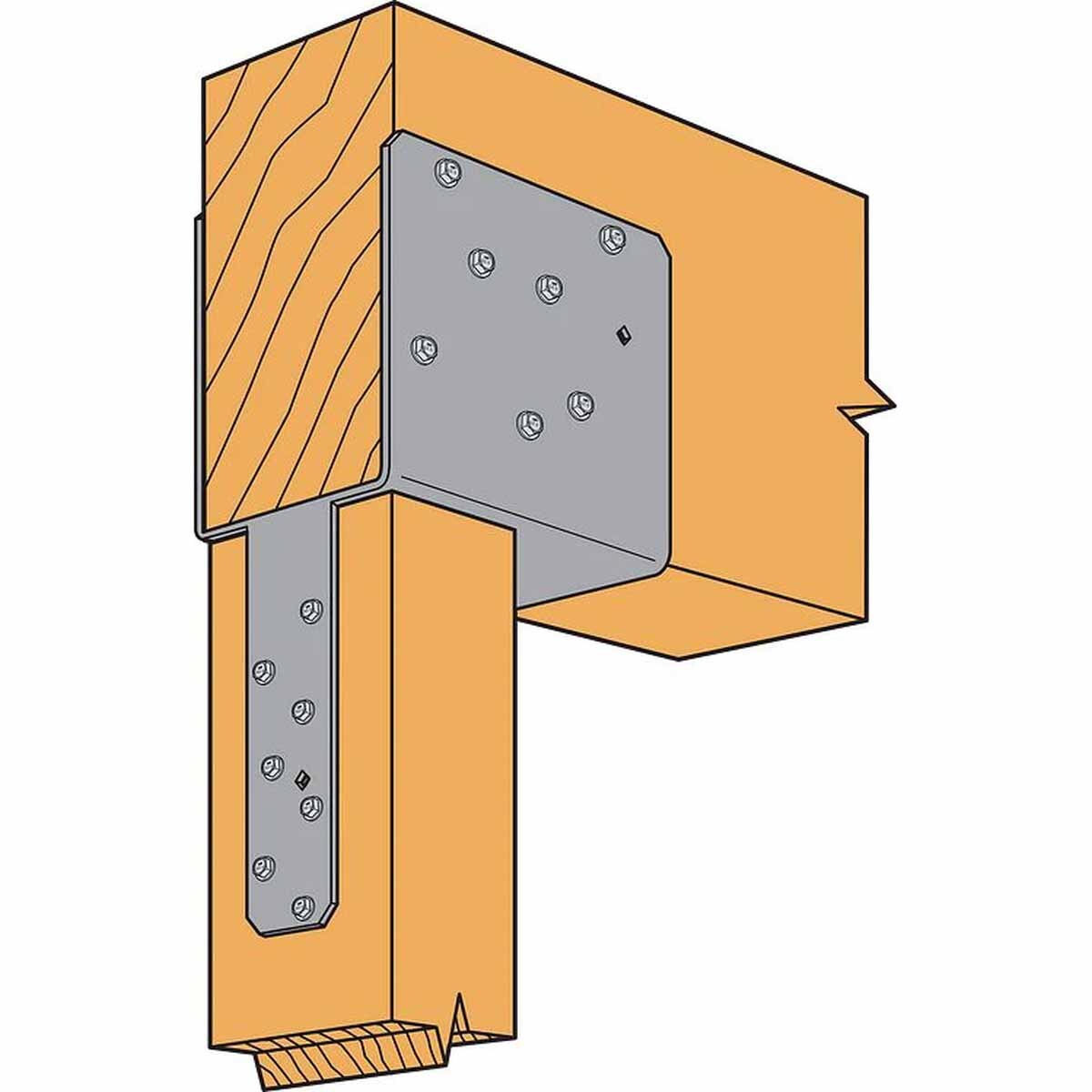 Simpson Strong-Tie ECCQ3-4SDS2.5 (3-1/8" Beam, 14 Post) Quick Install End Column Cap, Gray Paint - 3