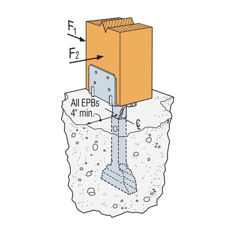 Simpson Strong-Tie EPB44A (4" x 4") Elevated Post Base - 3