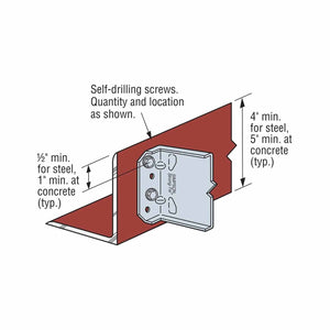 Simpson Strong-Tie FCB47.5-R25 (7-1/2") Bypass Framing Fixed-Clip Connector G90 Galvanized (25 Pack) - 5