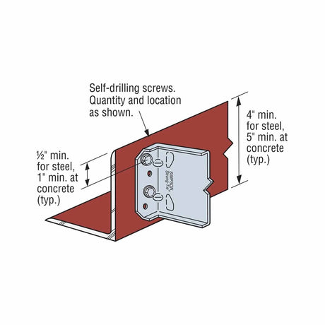 Simpson Strong-Tie FCB47.5-R25 (7-1/2") Bypass Framing Fixed-Clip Connector G90 Galvanized (25 Pack) - 5