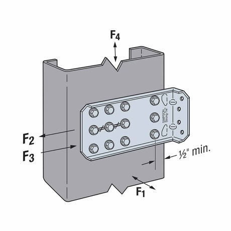 Simpson Strong-Tie FCB47.5-R25 (7-1/2") Bypass Framing Fixed-Clip Connector G90 Galvanized (25 Pack) - 9