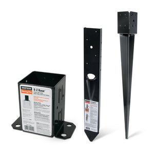 Simpson Strong-Tie FPBS44 None E-Z Spike Black Powder-Coated Post-Base Spike for 4x4 - 2