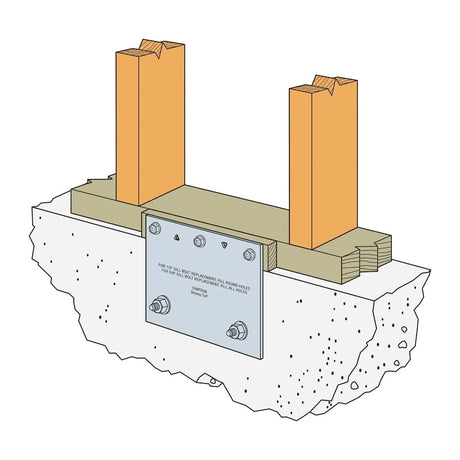 Simpson Strong-Tie FRFP (7" x 9") Flat Retrofit Foundation Plate - G90 Galvanized - 4