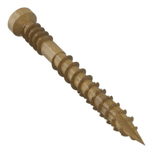 Simpson Strong-Tie FT07112R100 (#7 x 1-1/2") Finish Trim Screw, Trim-Head, Tan Exterior-Grade Quik Guard Coating (100 Pack) - 2