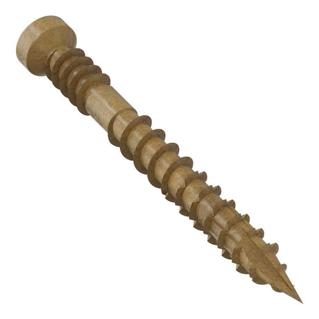 Simpson Strong-Tie FT07112R100 (#7 x 1-1/2") Finish Trim Screw, Trim-Head, Tan Exterior-Grade Quik Guard Coating (100 Pack) - 2