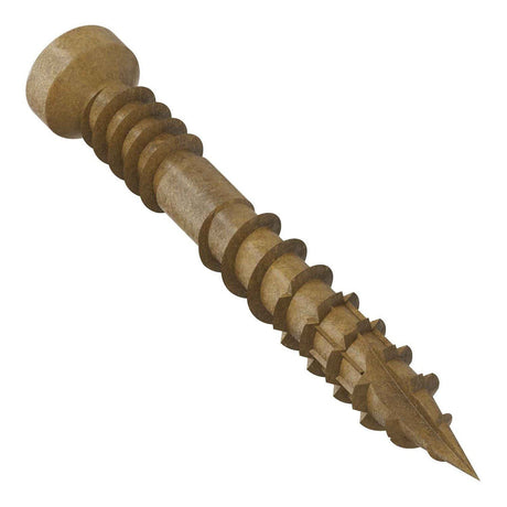 Simpson Strong-Tie FT07114R500 (#7 x 1-1/4") Finish Trim Screw, Trim-Head, Quik Guard Coating, Tan (500 Pack) - 2