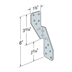 Simpson Strong-Tie H2.5AZ (1-3/8" x 6" 18-Gauge) Hurricane Tie - ZMAX Finish - 2