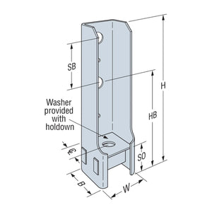Simpson Strong-Tie HD7B (12-3/8") Bolted Holdown, G90 Galvanized - 2
