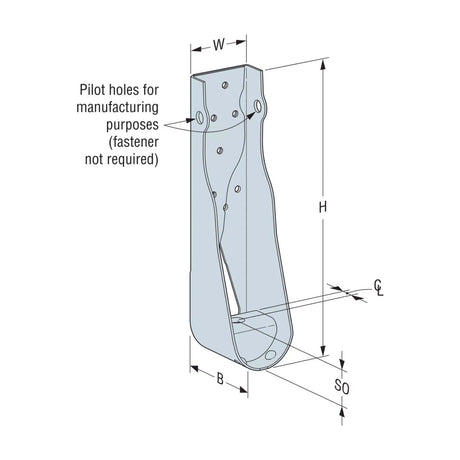 Simpson Strong-Tie HDUE5 (11-5/16") Predeflected Holdown, G90 Galvanized - 2
