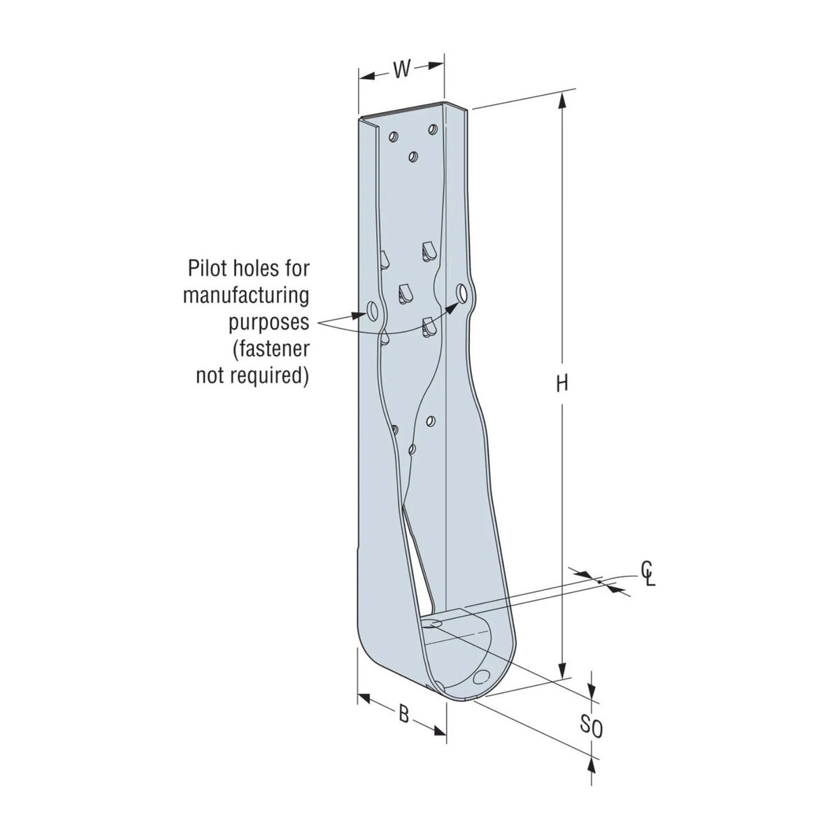 Simpson Strong-Tie HDUE7-SDS3HDG (14-11/16") 14Ga Predeflected Holdown with SDS Screws - Hot Dip Galvanized - 3