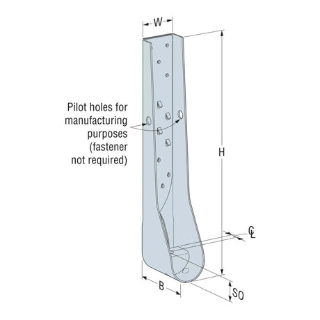 Simpson Strong-Tie HDUE9 (17-3/8") Predeflected Holdown - G90 Galvanized - 2