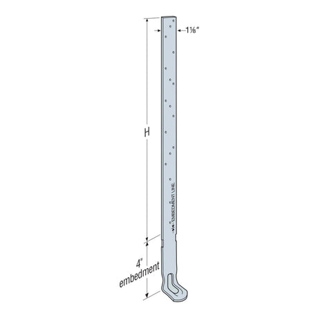 Simpson Strong-Tie HETA20 (16") Embedded Truss Anchor for Concrete and Masonry Walls - 3