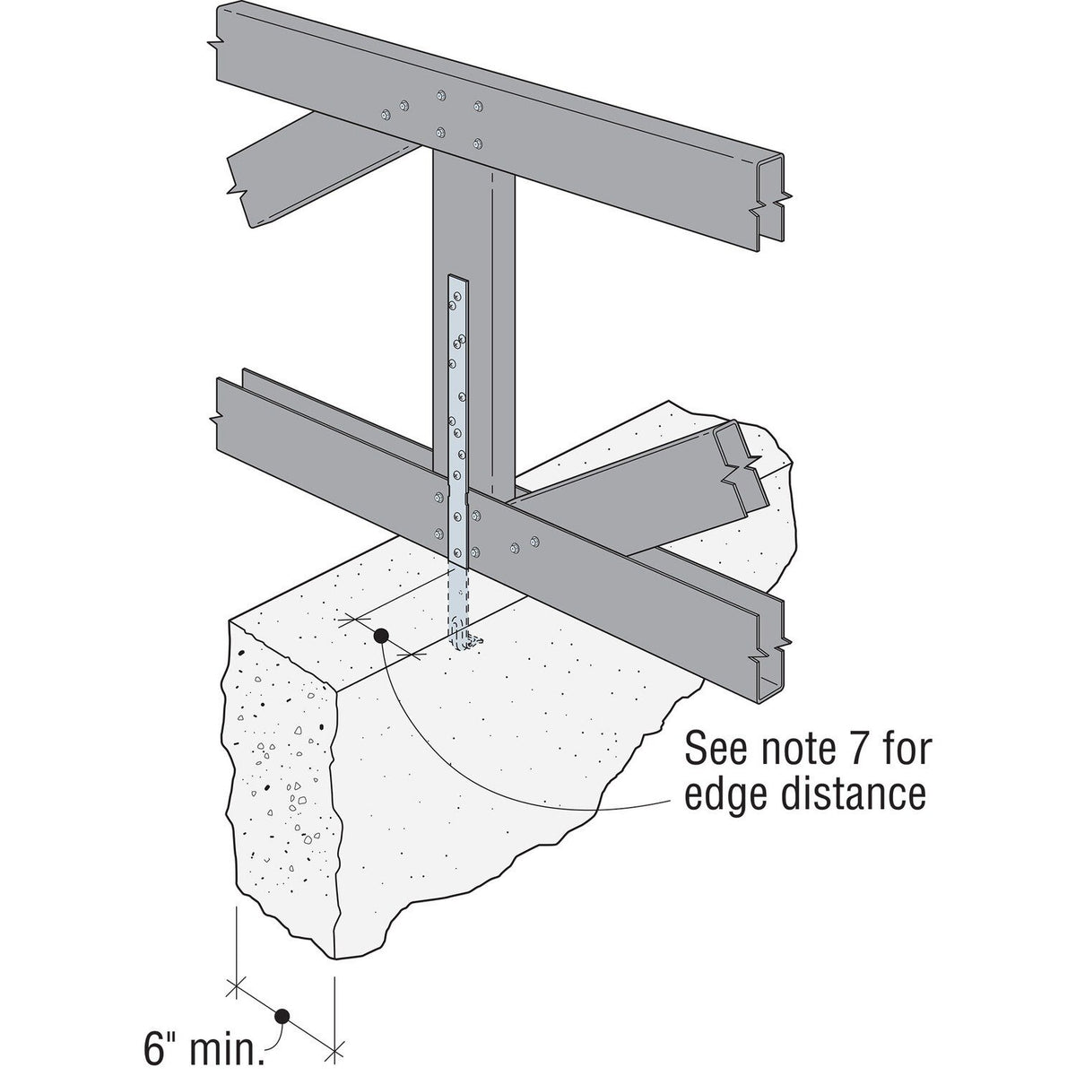 Simpson Strong-Tie HETA20 (16") Embedded Truss Anchor for Concrete and Masonry Walls - 6
