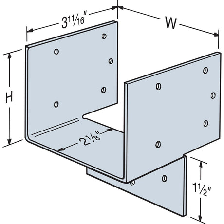 Simpson Strong-Tie HH4 (4x) Galvanized Header Hanger - 2