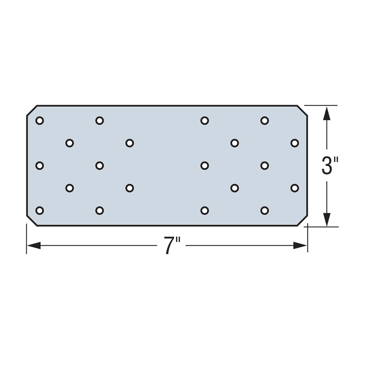 Simpson Strong-Tie HTP37Z (3 in. x 7 in.) Heavy Tie Plate - ZMAX Finish - 2