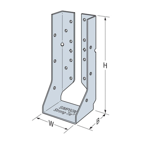 Simpson Strong-Tie HUCQ412-SDS (4" x 12") Heavy Face-Mount Concealed-Flange Joist Hanger w/ Screws - 2
