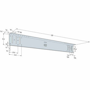 Simpson Strong-Tie HYS30/97-KT10 (30") 12-Gauge Bypass Hybrid Strut Kit with Screws - Cold-Formed Steel Connector