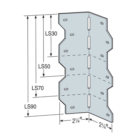 Simpson Strong-Tie LS90 (7-7/8") Adjustable L Angle, 18-Gauge Galvanized - 2