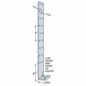Simpson Strong-Tie LTTI31 (31") 18-Gauge Light Tension Tie for Wood-to-Concrete or Masonry Connections - 2