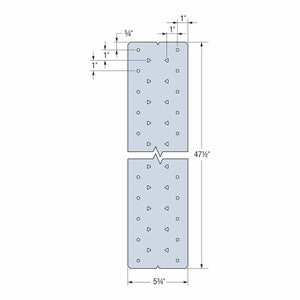 Simpson Strong-Tie MDCST48 (5-3/4" x 47-1/2") 14 Gauge Galvanized Diaphragm Chord Strap Tie for CLT Panel Joints - 3