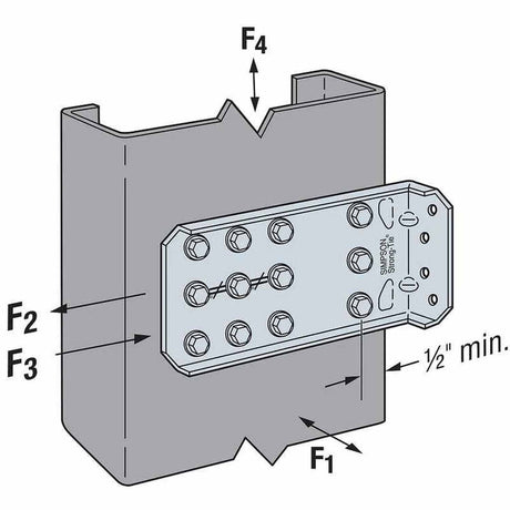 Simpson Strong-Tie MFCB43.5-R25 (3-1/2") Bypass Framing Fixed-Clip Connector (25 Pack) - 8
