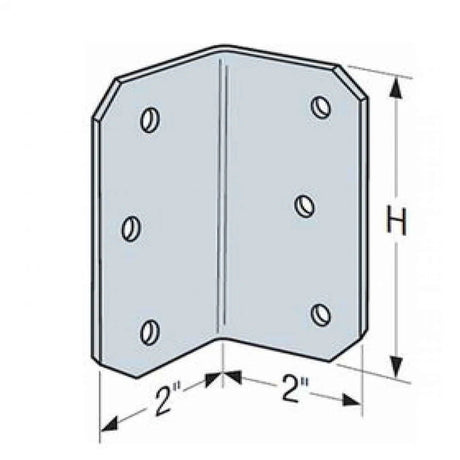 Simpson Strong-Tie ML24Z (2 in. x 4 in.) Medium L Angle with ZMAX Finish - 2