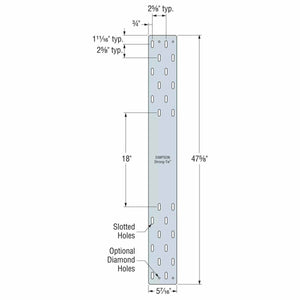 Simpson Strong-Tie MTWS48-5.5 (5-7/16" x 47-5/8") 7-Gauge Mass Timber Washer Strap for CLT and Engineered Wood Connections