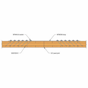Simpson Strong-Tie MTWS48-5.5 (5-7/16" x 47-5/8") 7-Gauge Mass Timber Washer Strap for CLT and Engineered Wood Connections - 2