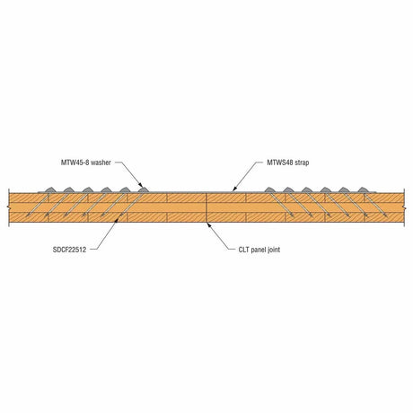 Simpson Strong-Tie MTWS48-5.5 (5-7/16" x 47-5/8") 7-Gauge Mass Timber Washer Strap for CLT and Engineered Wood Connections - 2