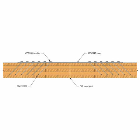 Simpson Strong-Tie MTWS48-8 (8-1/16 in. x 47-5/8 in.) High-Capacity 7-Gauge Mass Timber Washer Strap for CLT and Engineered Wood Connections - 4