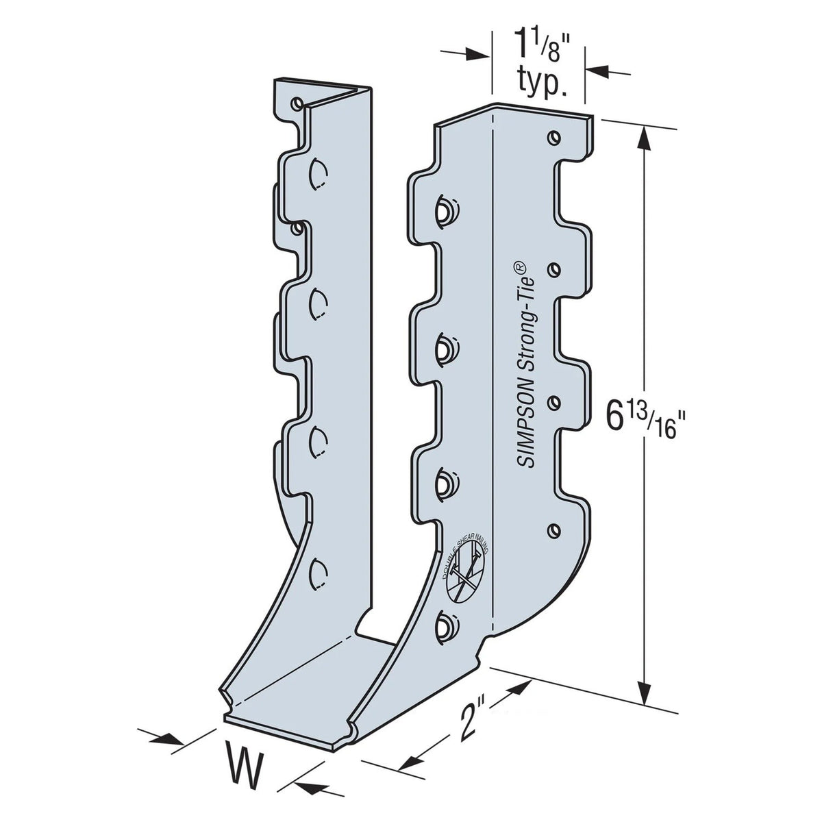 Simpson Strong-Tie MUS28 (2" x 8") Face Mount Joist Hanger, Galvanized - 2