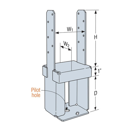 Simpson Strong-Tie PPB44-4Z (4X4) 12 Gauge Porch Post Base - ZMAX Finish - 2