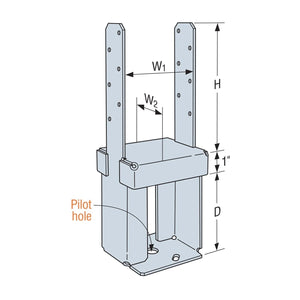 Simpson Strong-Tie PPB66-4Z (6X6) 12 Gauge Porch Post Base 4" Depth - ZMAX Finish - 2