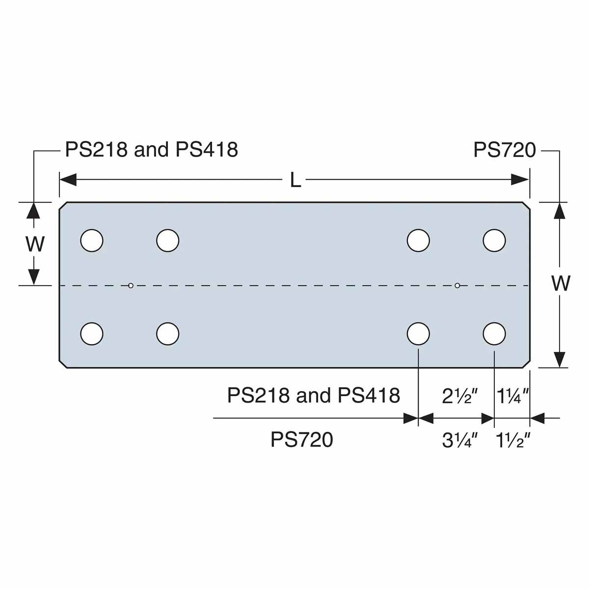Simpson Strong-Tie PS720 (6-3/4" x 20") Heavy-Duty Hot-Dip Galvanized Piling Strap for Wood Girders and Piles - 2