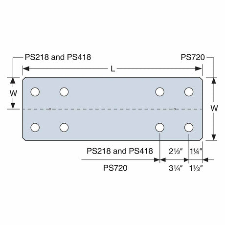 Simpson Strong-Tie PS720 (6-3/4" x 20") Heavy-Duty Hot-Dip Galvanized Piling Strap for Wood Girders and Piles - 2